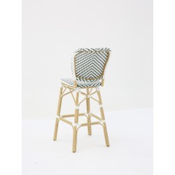 Tabouret PARISIEN vert et blanc