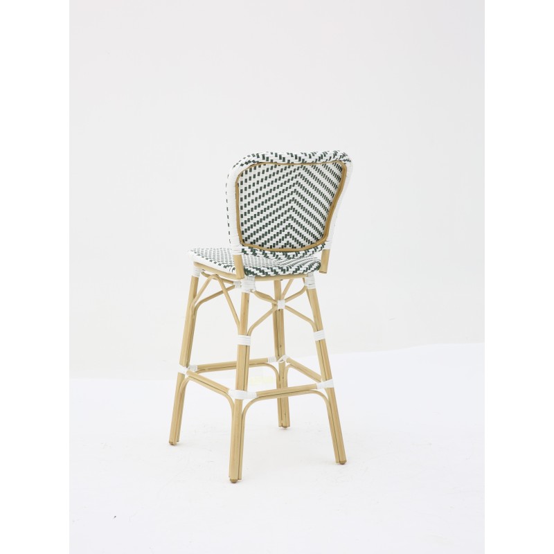Tabouret PARISIEN vert et blanc
