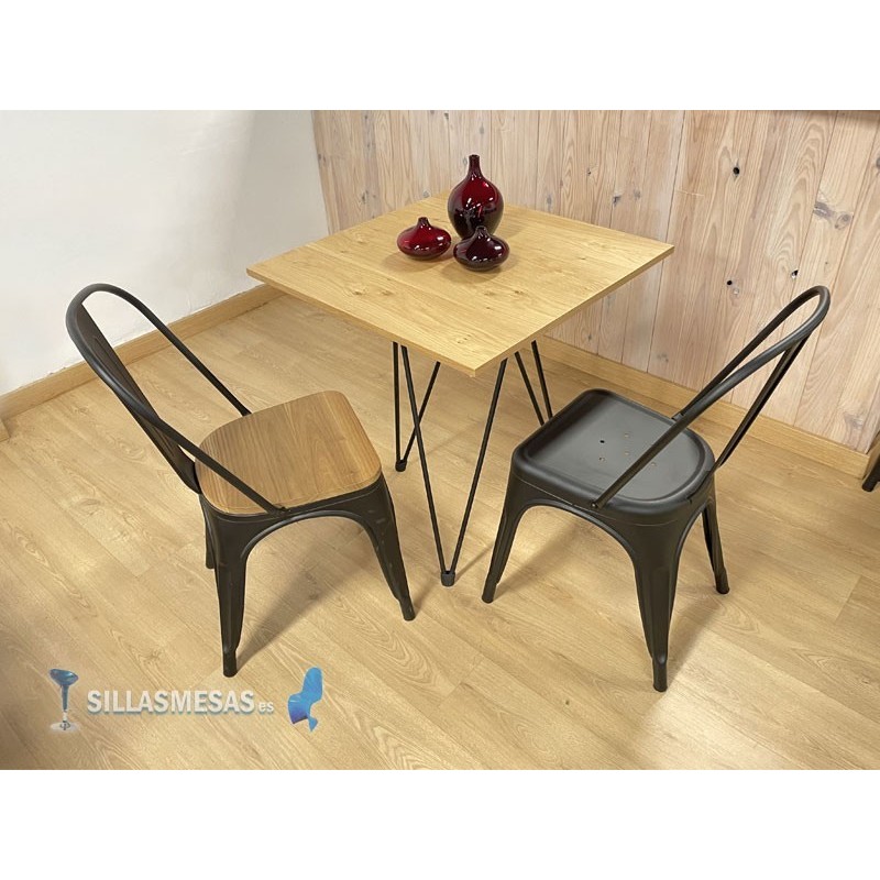 Chaise MIX NOIR ASSISE EN BOIS