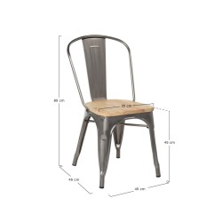 Chaise MIX NOIR ASSISE EN BOIS
