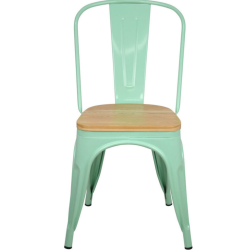 Chaise MIX VERT ASSISE EN BOIS