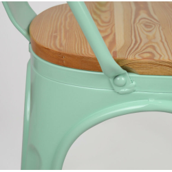 Chaise MIX VERT ASSISE EN BOIS