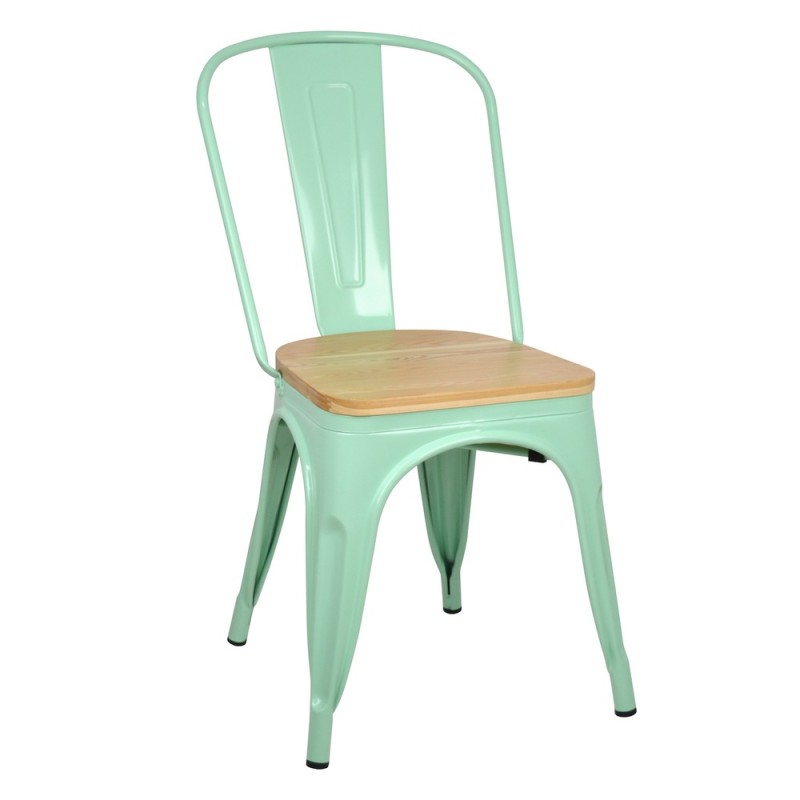 Chaise MIX VERT ASSISE EN BOIS