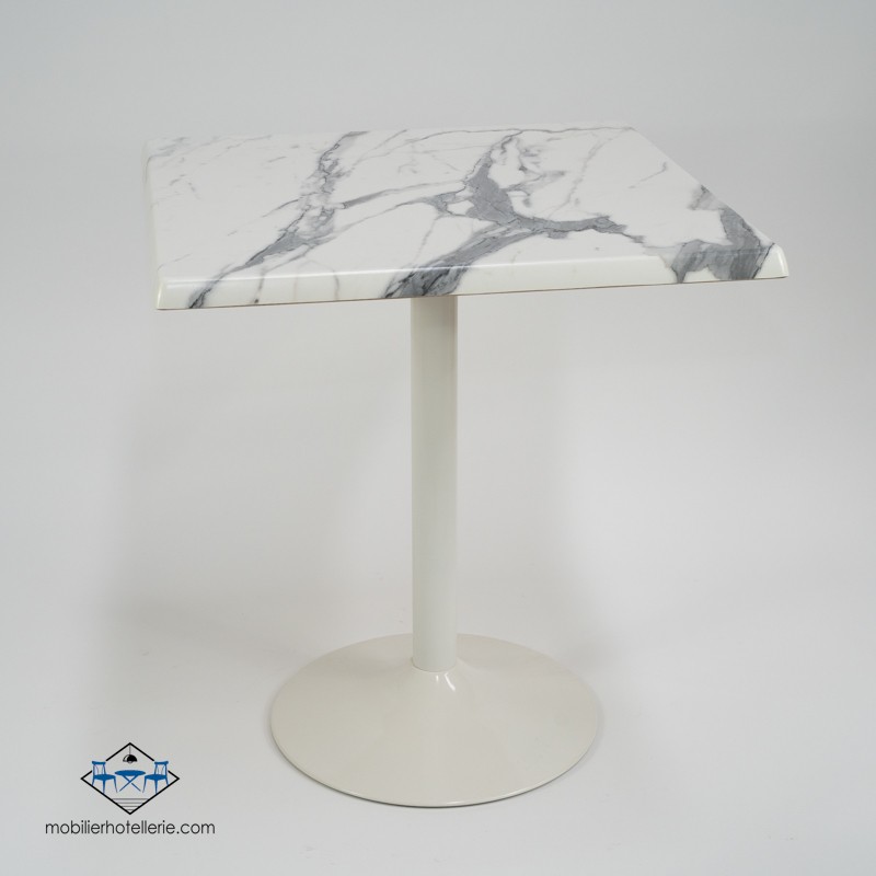 Table F Carree Pied Blanc Exterieur pas cher. Acheter Tables extéri...