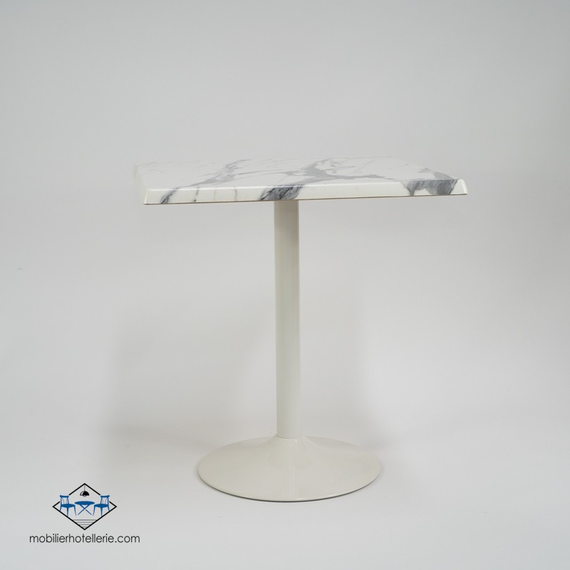 Table F Carree Pied Blanc Exterieur pas cher. Acheter Tables extéri...