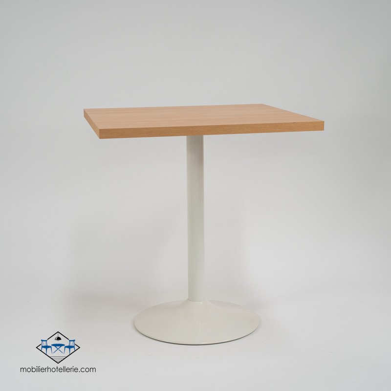 TABLE F CARREE PIED BLANC pas cher. Acheter Tables avec pied centra...