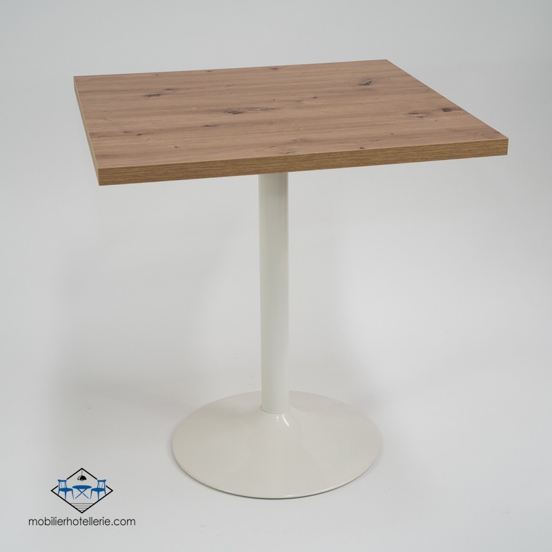 TABLE F CARREE PIED BLANC pas cher. Acheter Tables avec pied centra...