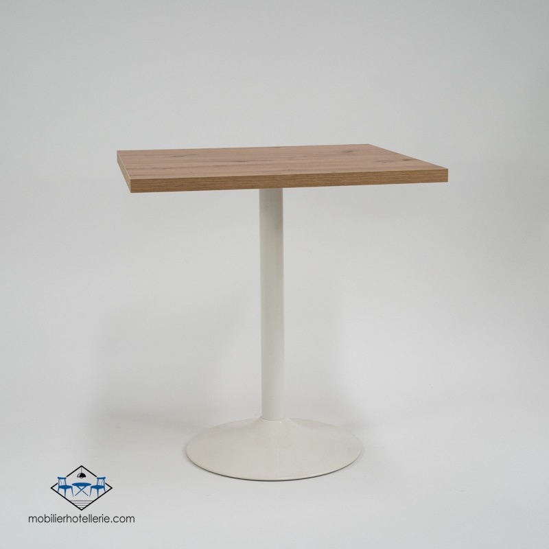 TABLE F CARREE PIED BLANC pas cher. Acheter Tables avec pied centra...
