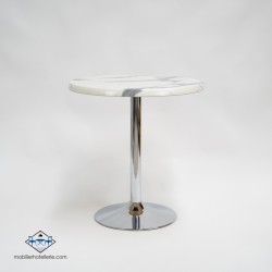 Table F Rond Pied Chrome Exterieur pas cher. Acheter Tables avec pi...