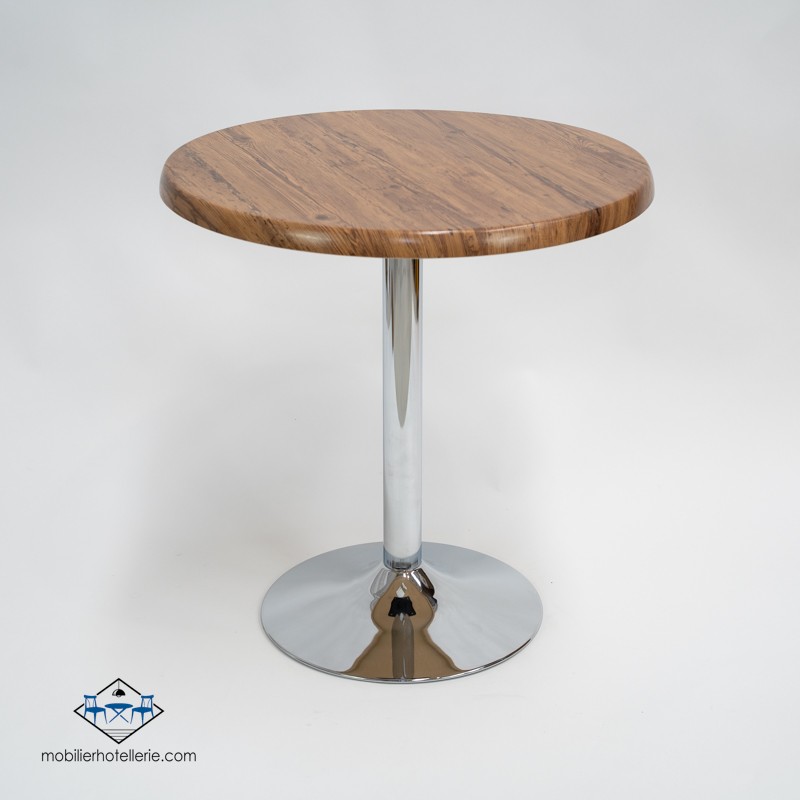 Table F Rond Pied Chrome Exterieur pas cher. Acheter Tables avec pi...