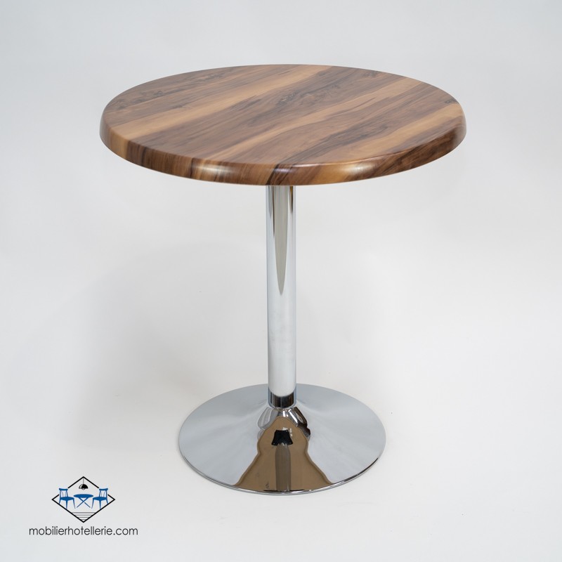 Table F Rond Pied Chrome Exterieur pas cher. Acheter Tables avec pi...