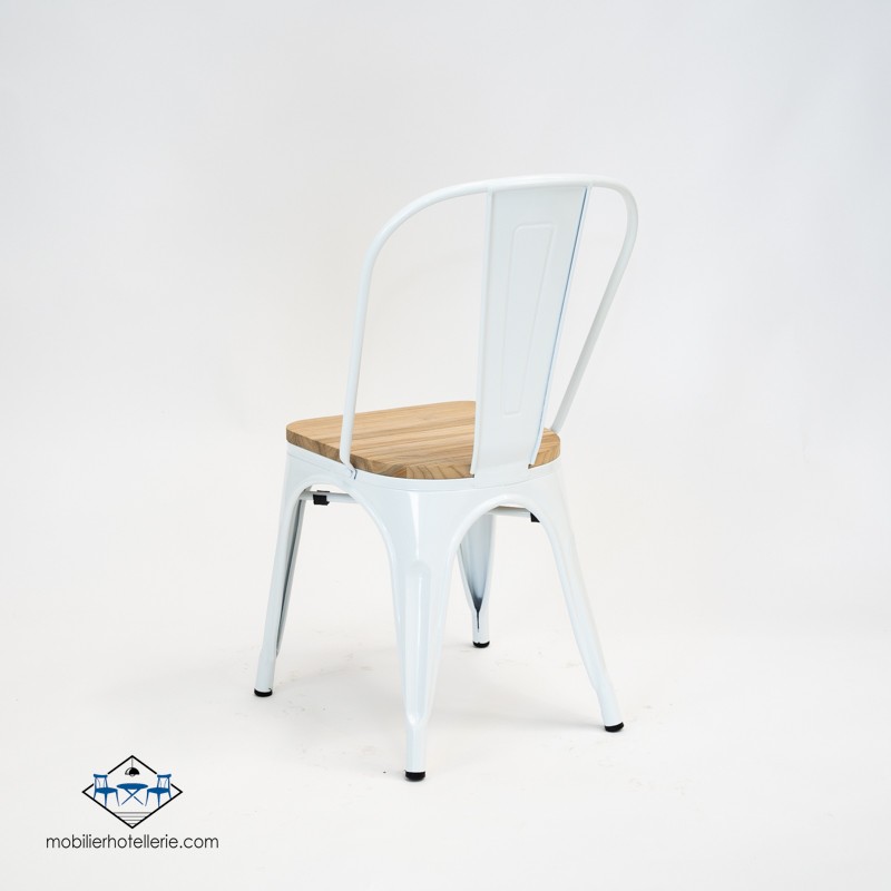 Acheter des chaises Mix blanches avec assise en bois