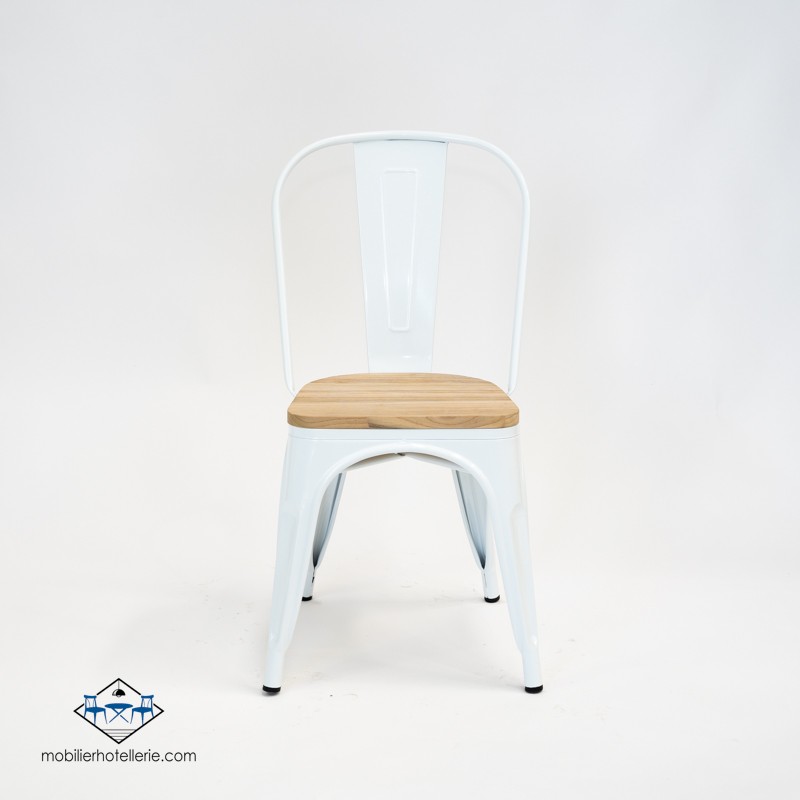 Acheter des chaises Mix blanches avec assise en bois