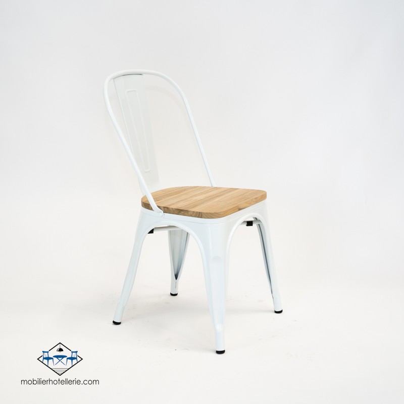 Chaise MIX BLANC ASSISE EN BOIS