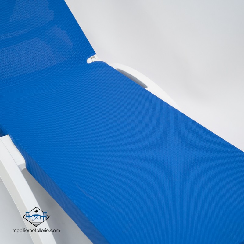 Chaise Longue Bain de soleil MYKONOS bleu pas cher. Acheter Chaises...
