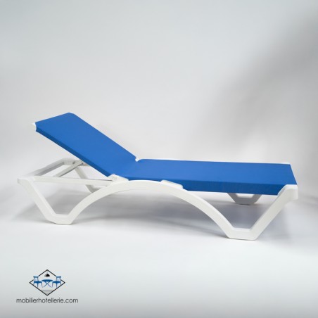 Chaise Longue Bain de soleil MYKONOS bleu pas cher. Acheter Chaises...