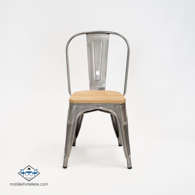 CONJOINTE 4 CHAISES MIX ASSISE IN BOIS ET 1 TABLE PIRAMIDE