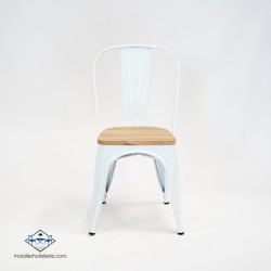 CONJOINTE 4 CHAISES MIX ASSISE IN BOIS ET 1 TABLE PIRAMIDE