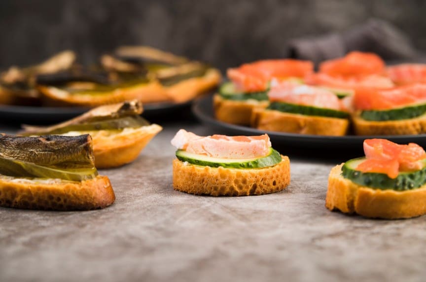 Varias tapas f&aacute;ciles fr&iacute;as para negocios de hosteler&iacute;a